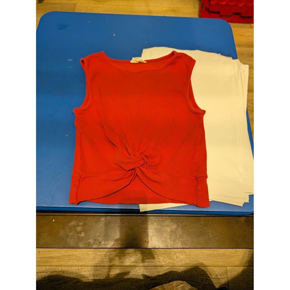 Jessica Simpson Girls Red Ribbed Twist Front Tank Top Size 14 B71447JSH